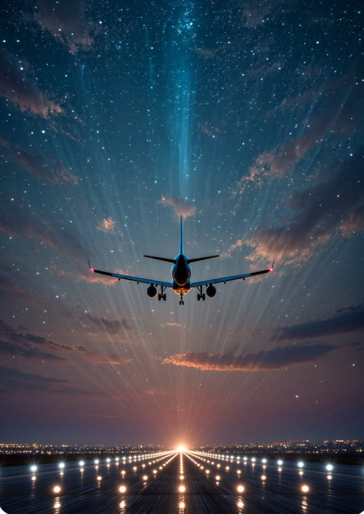 Aviation night sky